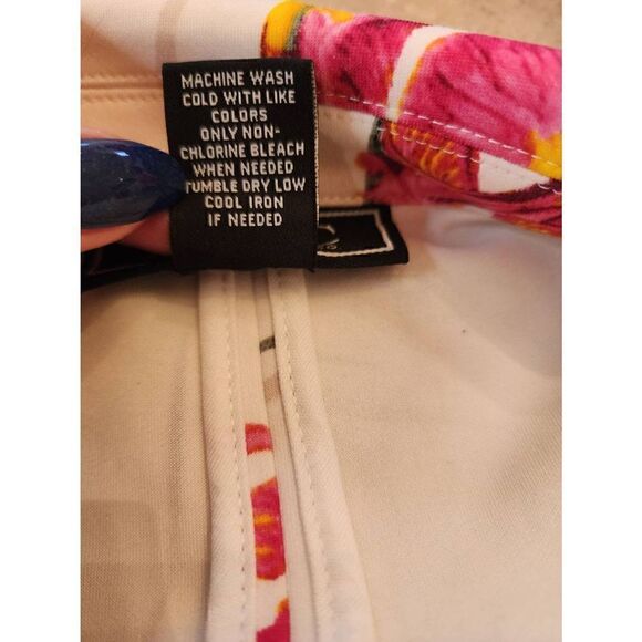 New York Clothing Company floral blazer shoulder pads button front size medium - Picture 6 of 8